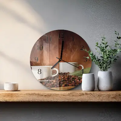 Reloj de pared redondo Tazas de café