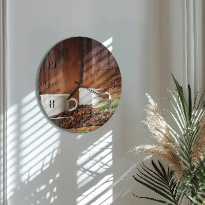 Reloj de pared redondo Tazas de café