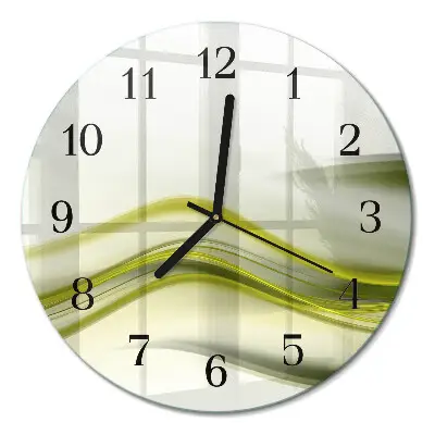 Redondo reloj de cristal Líneas abstractas