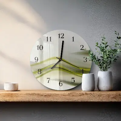 Redondo reloj de cristal Líneas abstractas