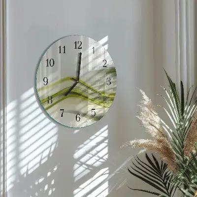 Redondo reloj de cristal Líneas abstractas
