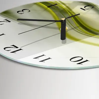 Redondo reloj de cristal Líneas abstractas