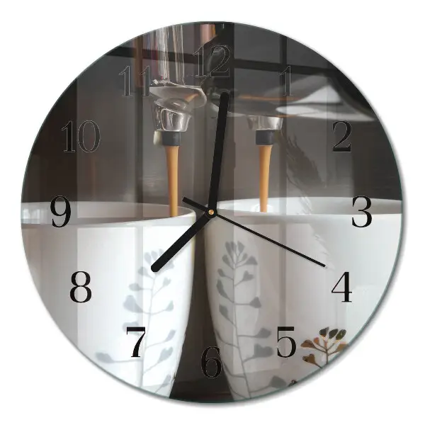 Reloj de pared redondo Cafetera