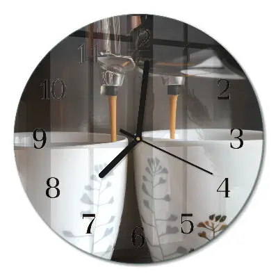 Reloj de pared redondo Cafetera