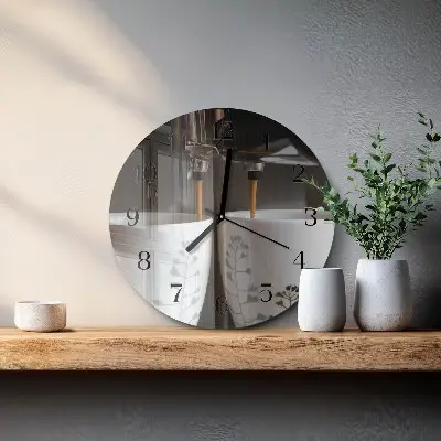 Reloj de pared redondo Cafetera