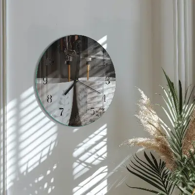 Reloj de pared redondo Cafetera