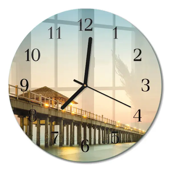Reloj redondo pared Embarcadero de madera