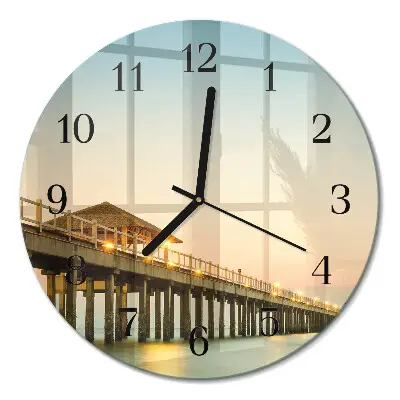 Reloj redondo pared Embarcadero de madera