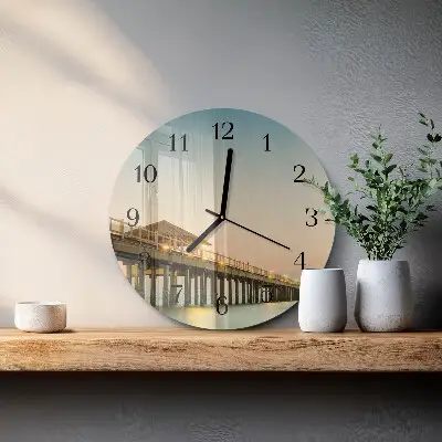 Reloj redondo pared Embarcadero de madera