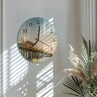 Reloj redondo pared Embarcadero de madera
