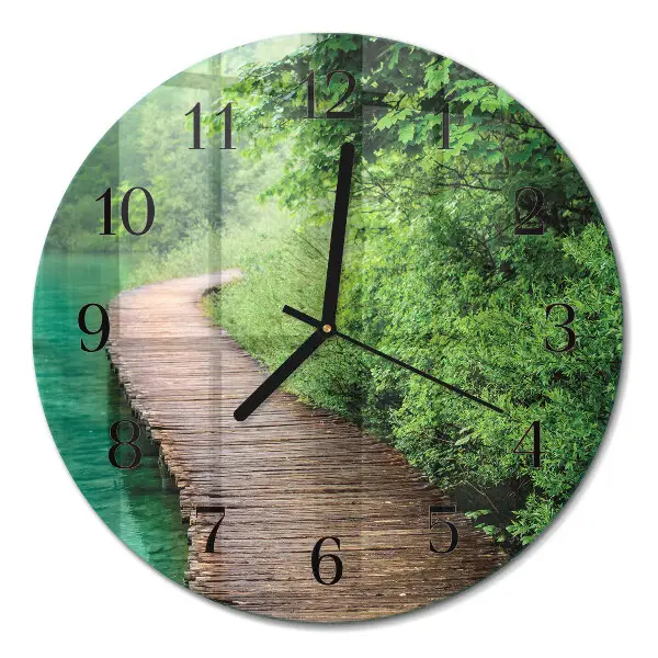 Reloj de pared redondo Embarcadero de madera