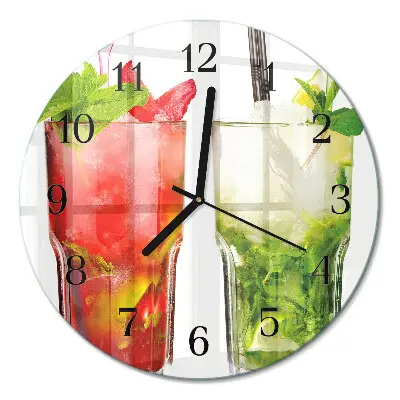 Redondo reloj de cristal Cócteles