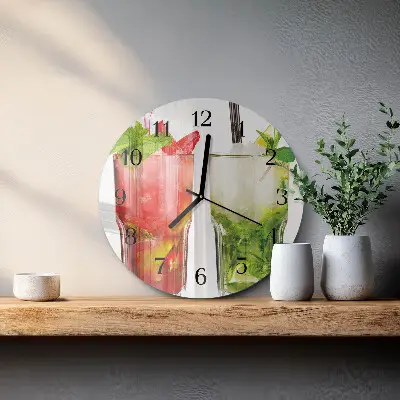 Redondo reloj de cristal Cócteles