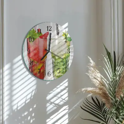 Redondo reloj de cristal Cócteles