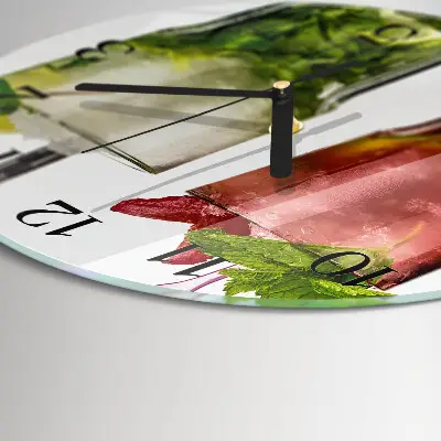 Redondo reloj de cristal Cócteles