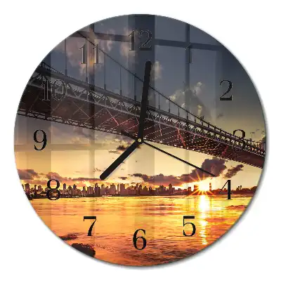 Reloj de pared redondo Puente sobre el río