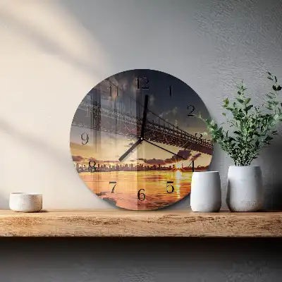Reloj de pared redondo Puente sobre el río