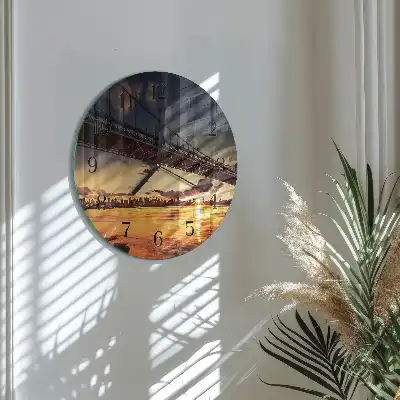 Reloj de pared redondo Puente sobre el río