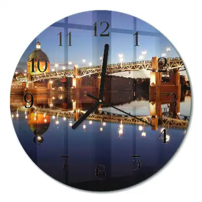 Reloj de pared moderno redondo Puente sobre el río