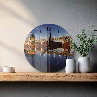 Reloj de pared moderno redondo Puente sobre el río
