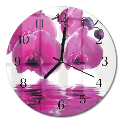 Reloj redondo pared Orquídea