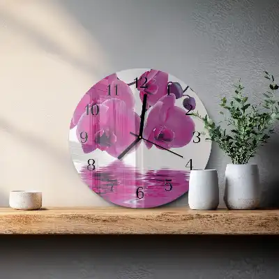 Reloj redondo pared Orquídea