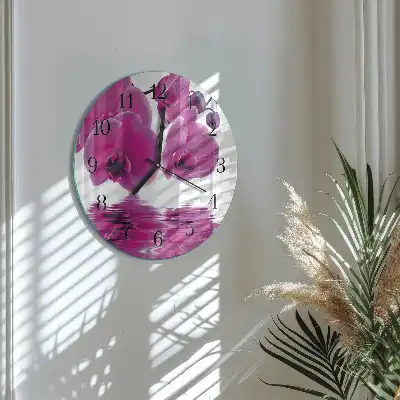 Reloj redondo pared Orquídea
