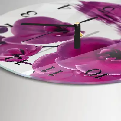 Reloj redondo pared Orquídea
