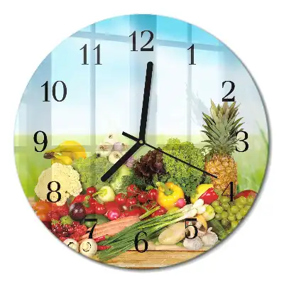 Reloj redondo pared Verduras Frutas