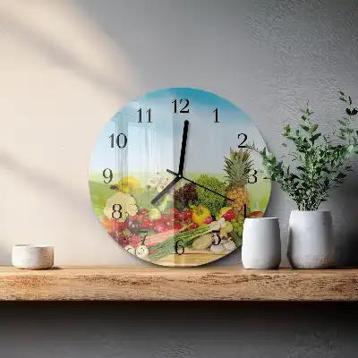 Reloj redondo pared Verduras Frutas