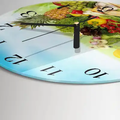 Reloj redondo pared Verduras Frutas