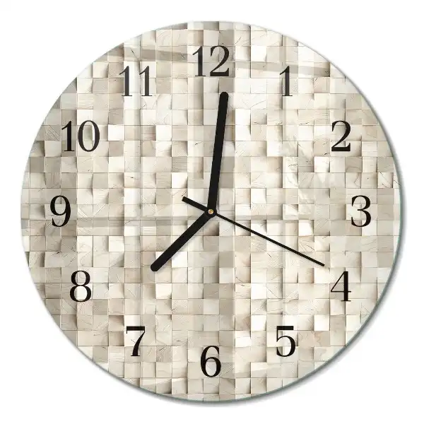 Redondo reloj de pared de vidrio Mosaico de madera
