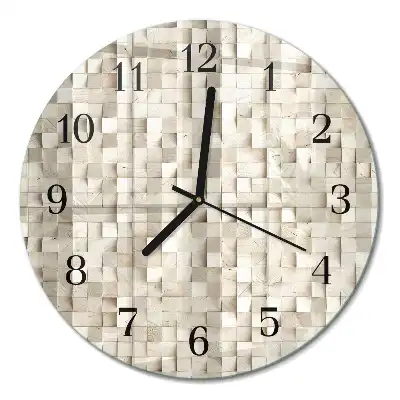 Redondo reloj de pared de vidrio Mosaico de madera