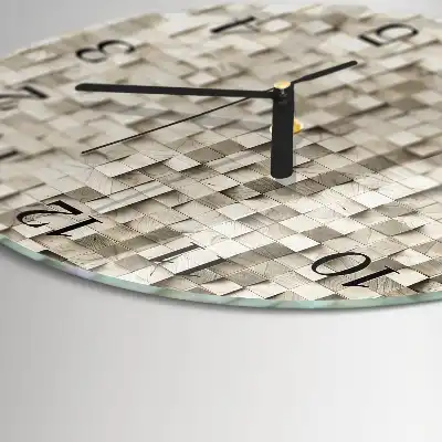 Redondo reloj de pared de vidrio Mosaico de madera