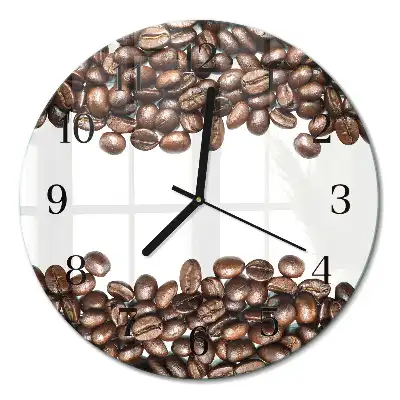 Redondo reloj de pared de vidrio Granos de café