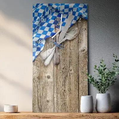 Vertical reloj de vidrio Placa de madera bávara