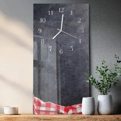 Vertical reloj de vidrio Mesa de mármol