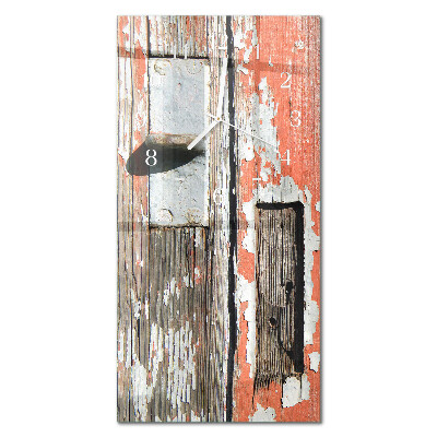 Reloj de vidrio vertical Puerta de madera