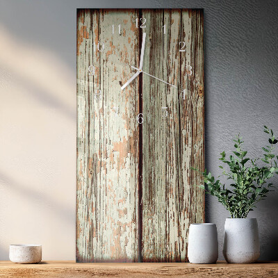 Reloj de vidrio vertical Pared de madera