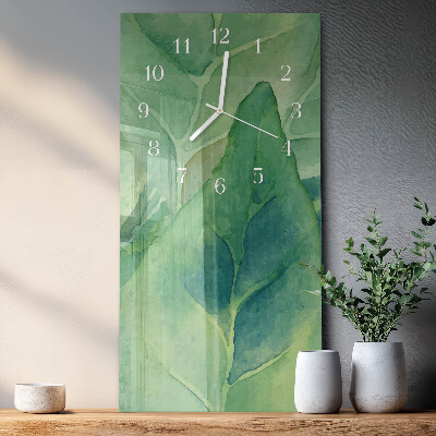Vertical reloj de cristal Hojas