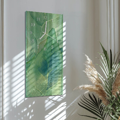 Vertical reloj de cristal Hojas