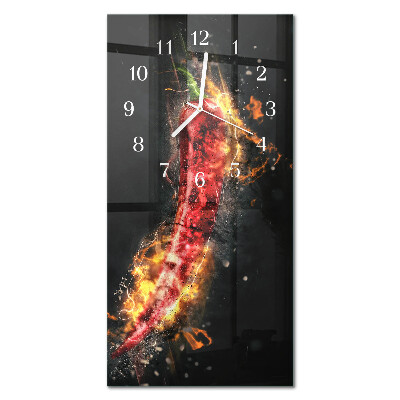 Reloj de vidrio vertical Pimiento picante
