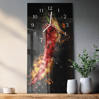 Reloj de vidrio vertical Pimiento picante