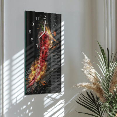 Reloj de vidrio vertical Pimiento picante