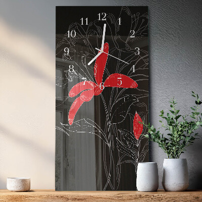 Reloj de vidrio vertical Flores