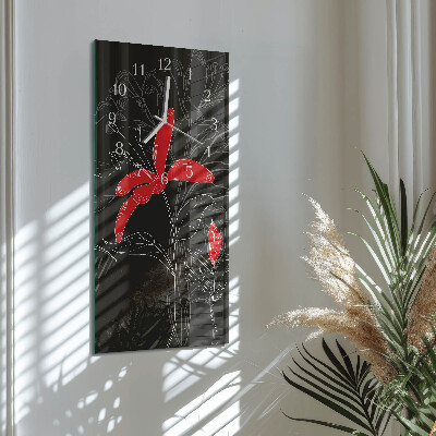 Reloj de vidrio vertical Flores