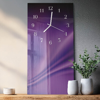 Vertical reloj de cristal Olas púrpuras