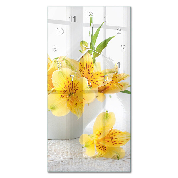 Reloj vertical Flores amarillas