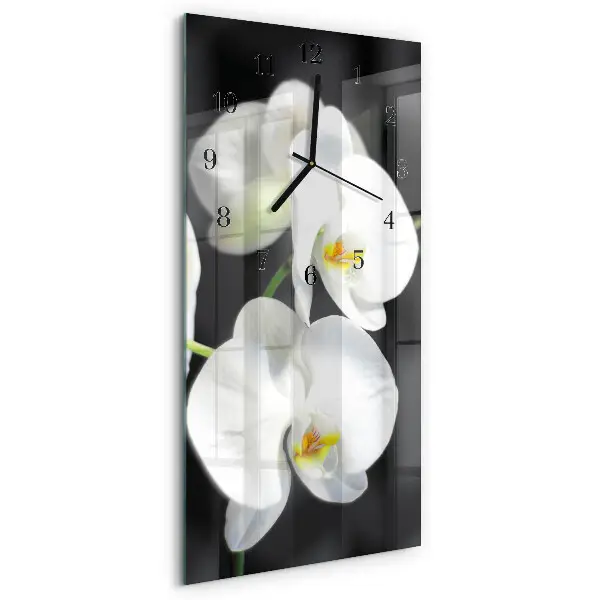 Reloj de vidrio vertical Orquídea