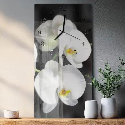 Reloj de vidrio vertical Orquídea